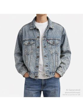 Vintage Levi’s 70507 USA Denim Trucker Jacket Boxy Fit Blue Classic 90s